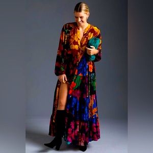 Anthropologie Siddhartha Bansal Button-Front Maxi Dress